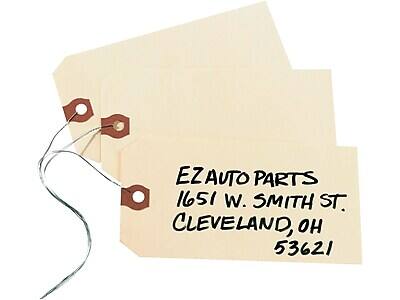 Avery - Shipping Tags with Wire, 5-1/4" x 2-5/8", 1,000 Tags/Box - Manila