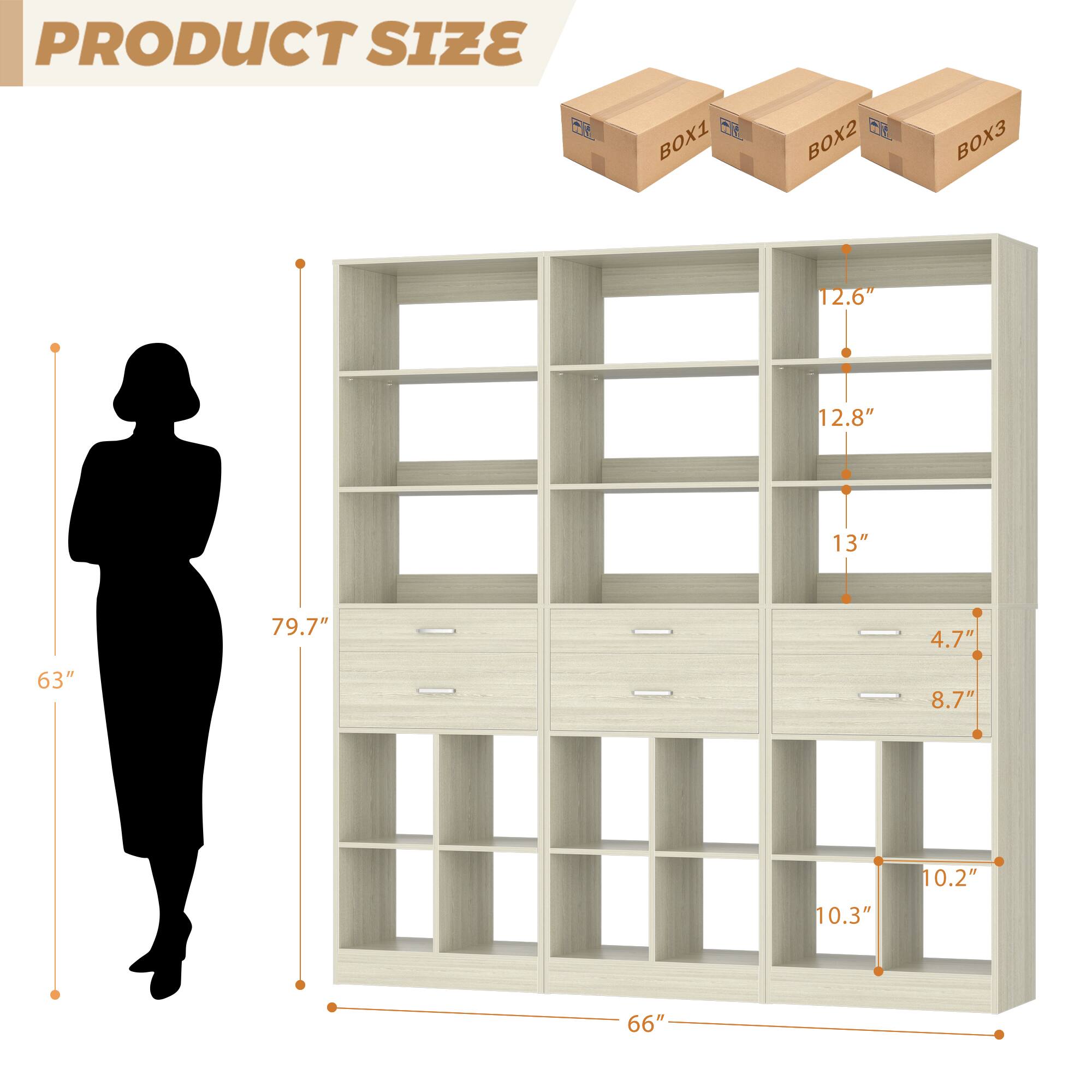 PRODUCT SIZE

BOX1 BOX2 BOX3

12.6" 12.8" 13" 79.7" 4.7" 63" 8.7" 10.3" 10.2" 66"