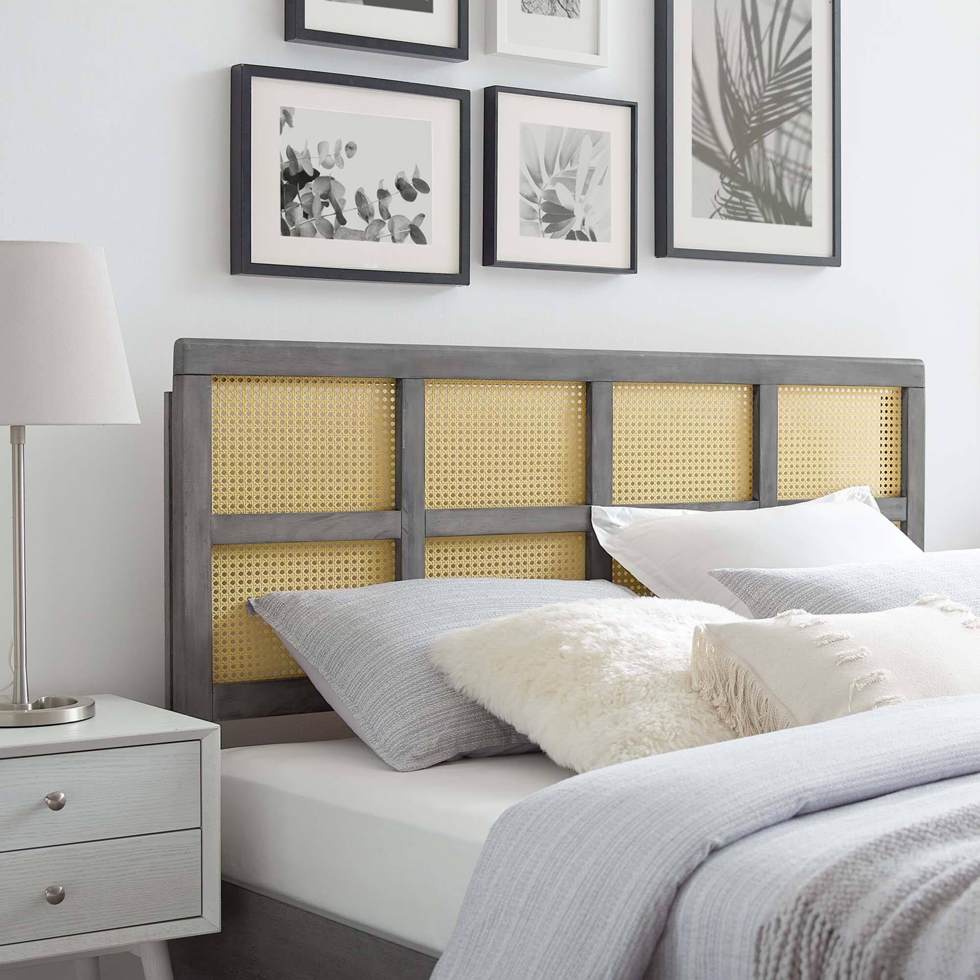 Alt View 2. Modway - Luana Cane Queen Headboard by Modway - Gray.