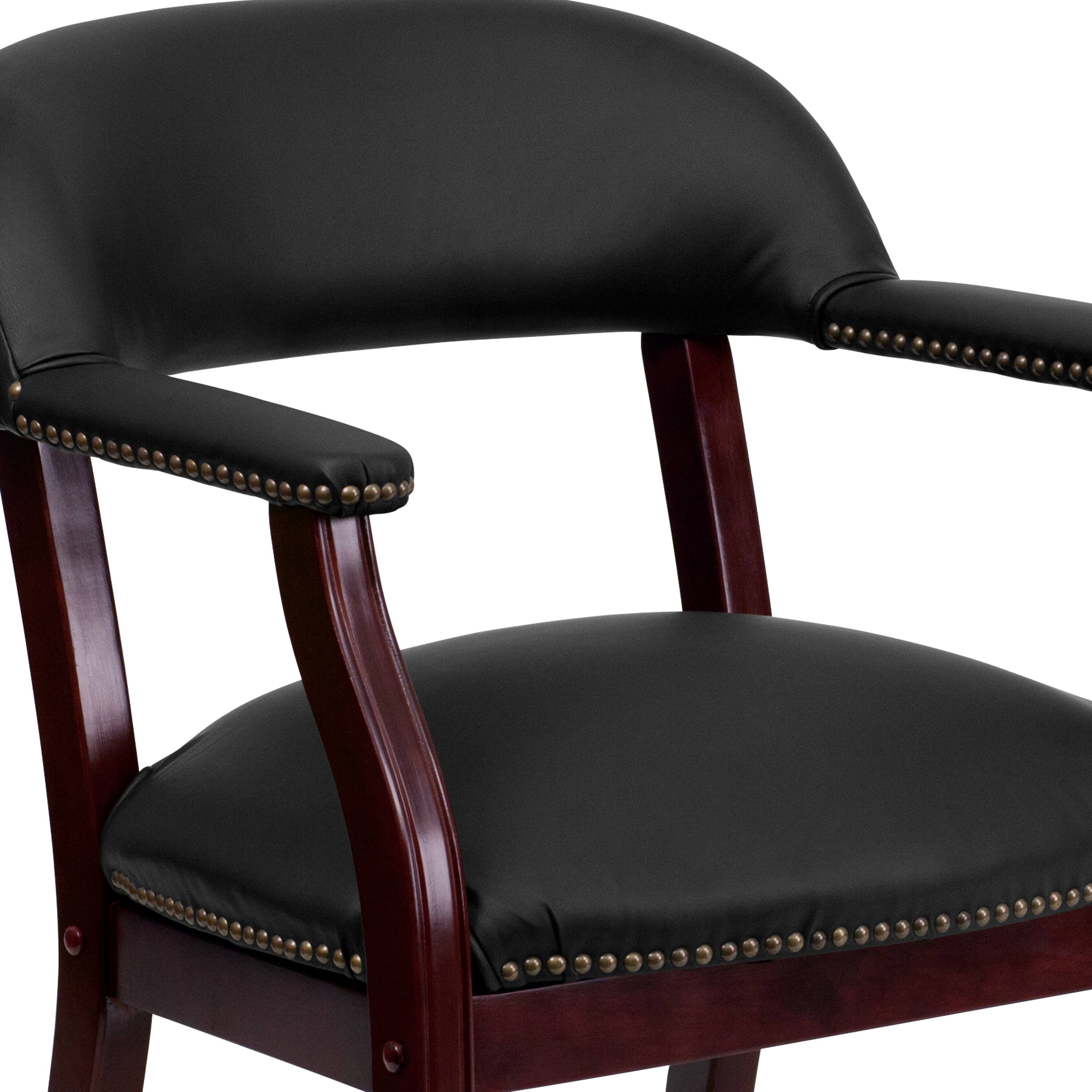 Alt View 8. Emma + Oliver - Conference Chair with Accent Nail Trim  and Casters - Black LeatherSoft.