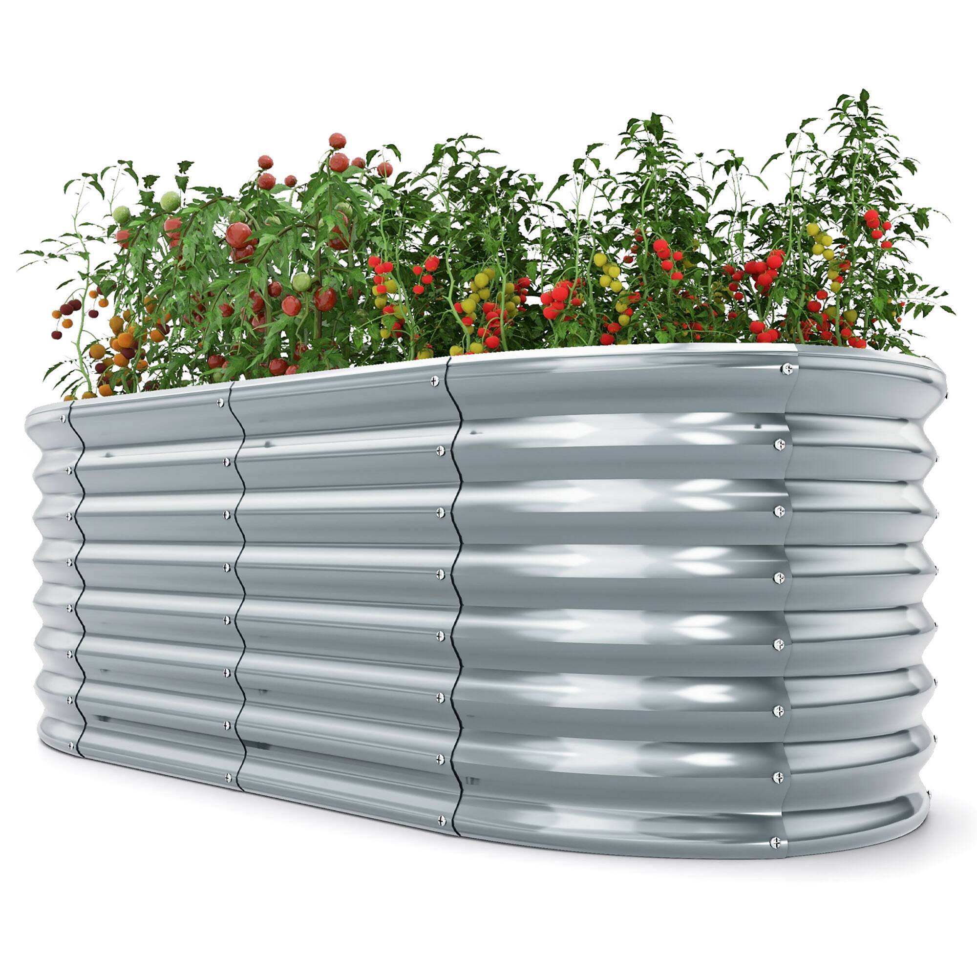 Alt View 9. Gymax - Gymax Raised Garden Bed Kit Planter Raised Garden Boxes Outdoor 65'' x 32'' x 24'' - Silver.