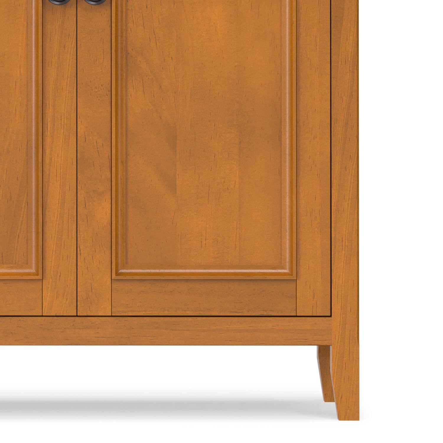 Alt View 4. Simpli Home - Amherst 66 inch Wide Solid Wood Transitional 4 Door Storage Cabinet in Light Golden Brown - Light Golden Brown.