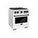 Front. ZLINE - ZLINE Autograph 30 in. Select Dual Fuel Satin Steel Range w/ White & Black Accents (HDRSZ-WM-30-MB) - White Matte.