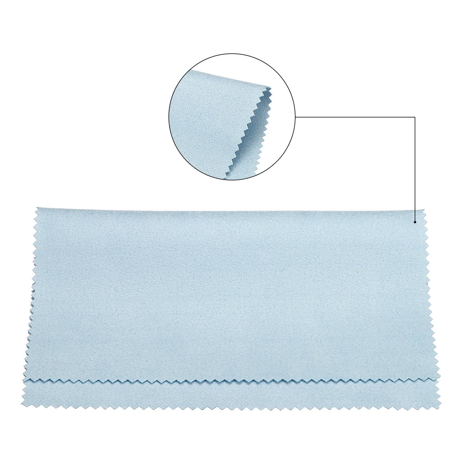 Alt View 2. Unique Bargains - Eyeglass Microfiber Cleaning Cloth 7"x6", 12pcs Soft Suede Wipe for Lens, Eyeglasses, Screens in Vinyl Pouch - Blue.