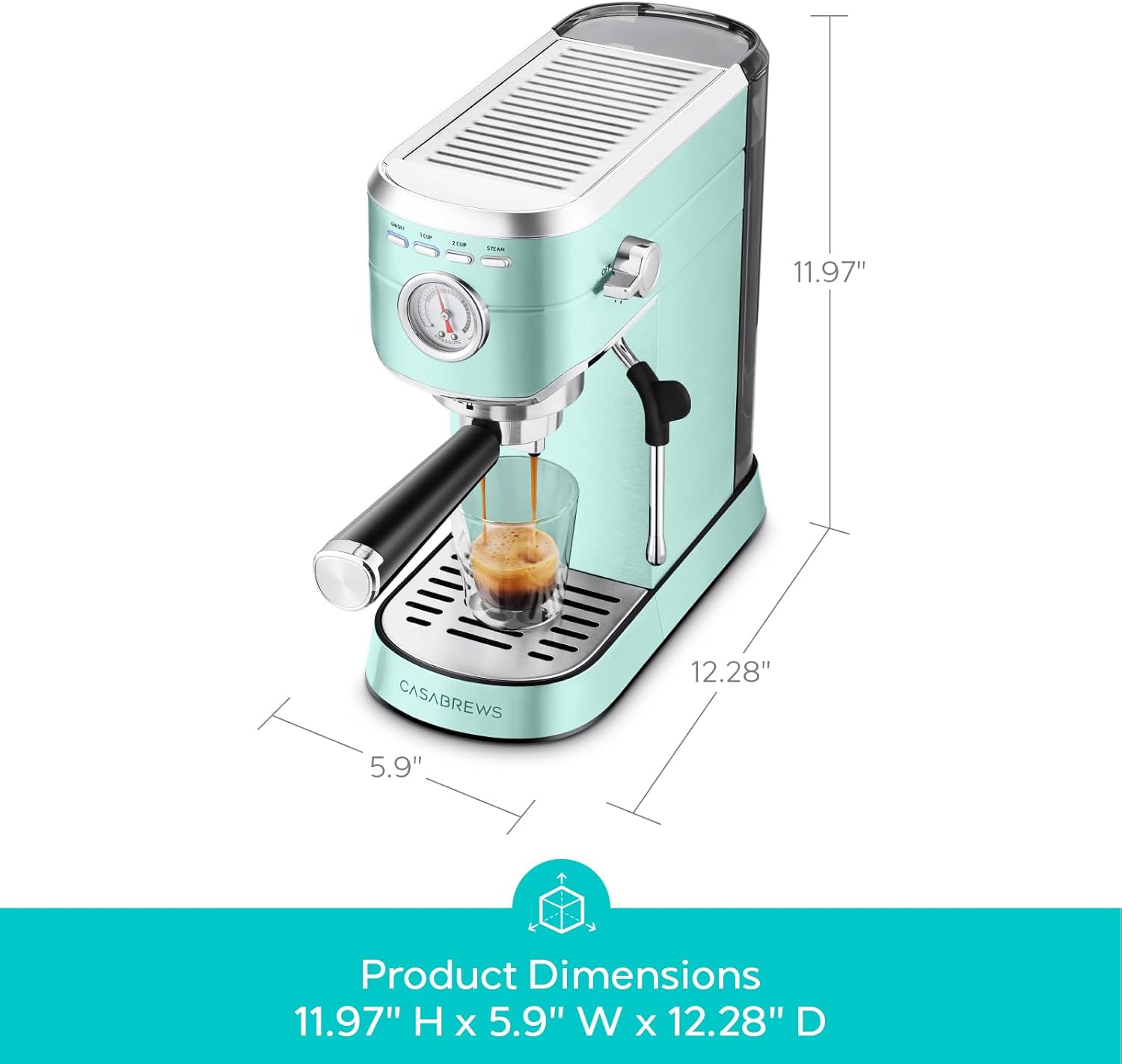 - ta 11.97" CASABREWS 5.9" 12.28" Product Dimensions 11.97" H X 5.9" W X 12.28" D