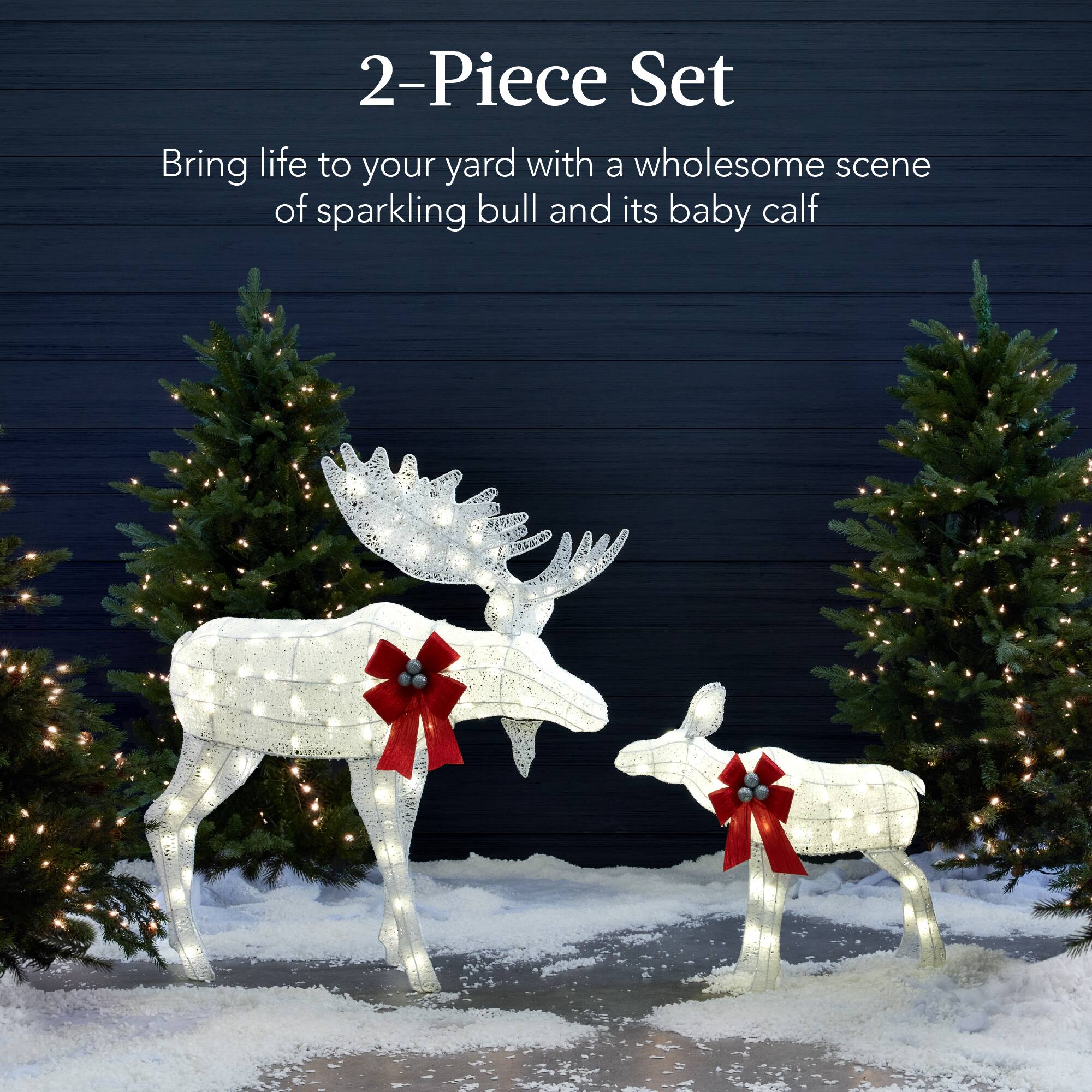 2-Piece Set

Bring life to your yard with a wholesome scene of sparkling bull and its baby calf