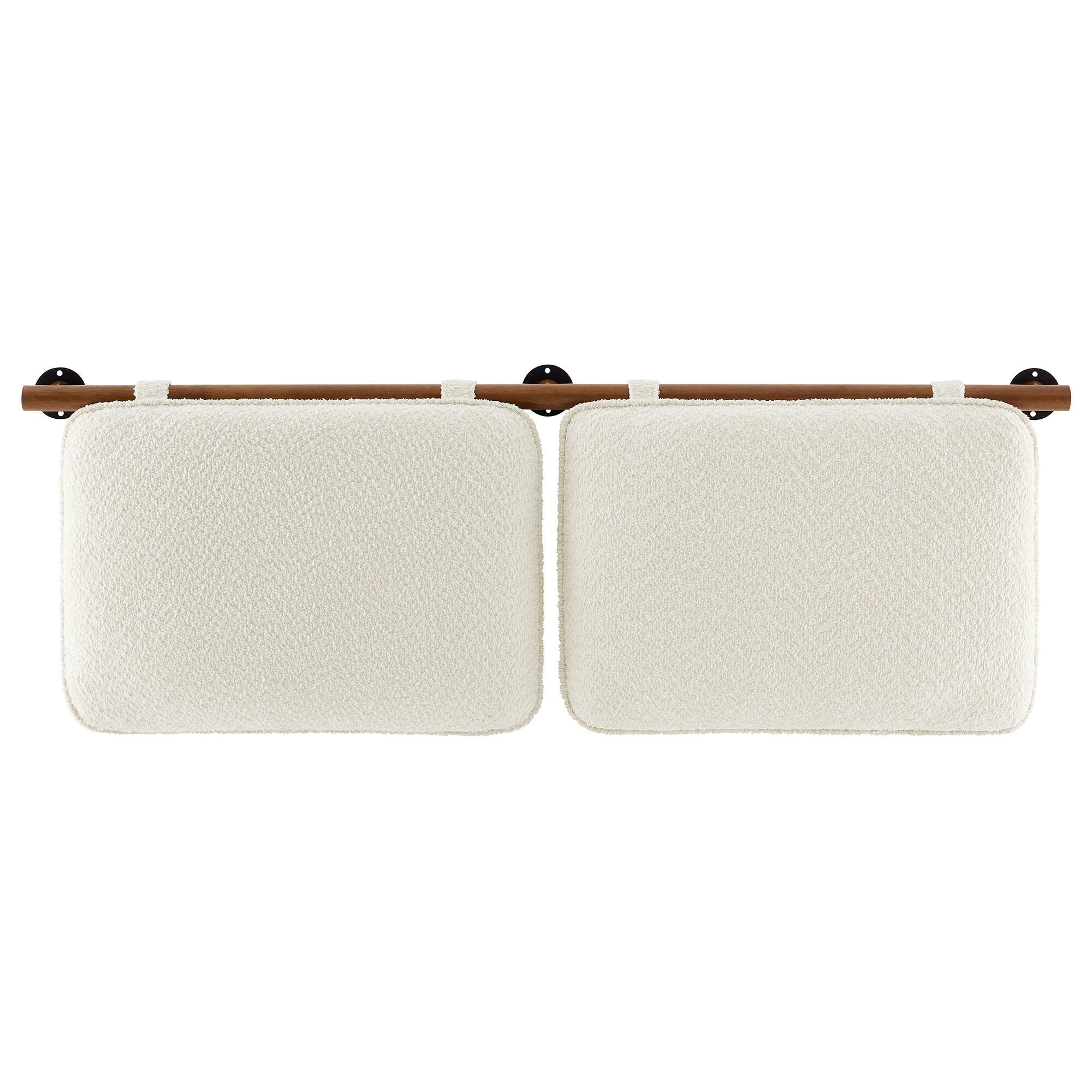 Back. Modway - Anela Wall-Mounted Chenille Upholstered Queen Headboard by Modway - Brown.