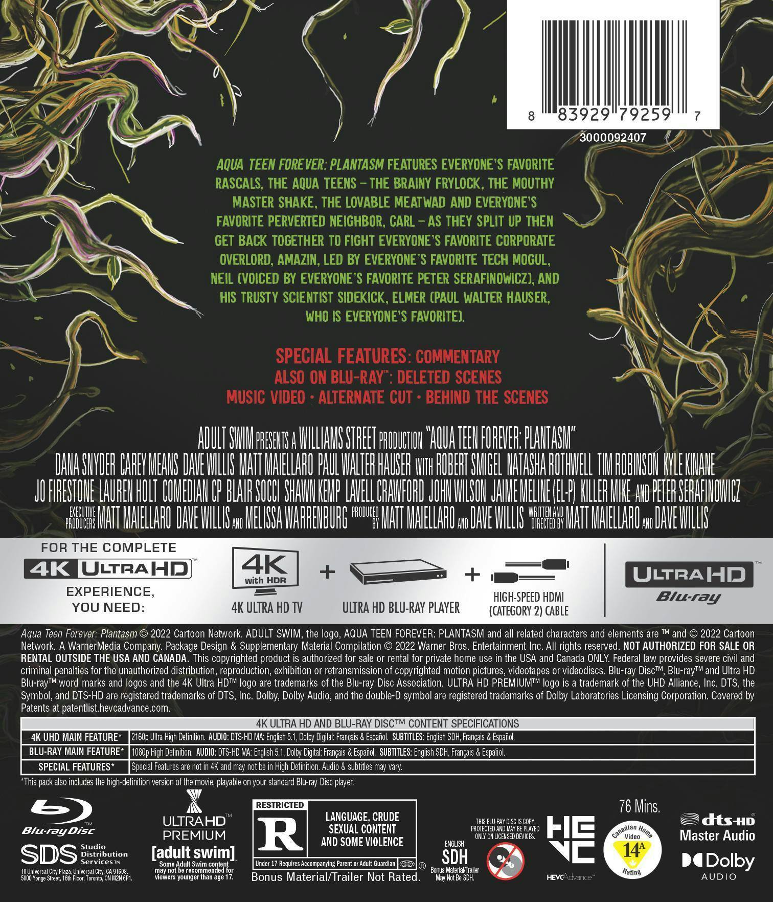 Back. Aqua Teen Forever: Plantasm   - 4K Blu-Ray.