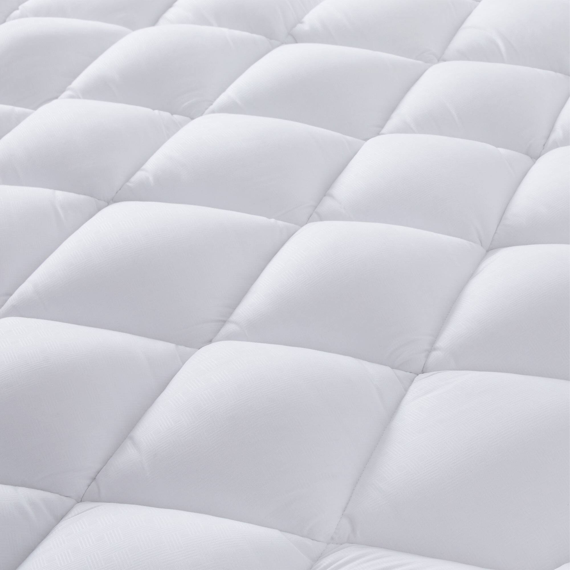 Alt View 2. Peace Nest - Peace Nest 3-inch Soft Fitted Quilted Foam Mattress Pad with Elastic Deep Pocket, Full - White.