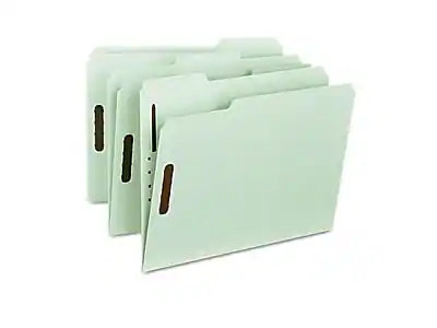 Front. Smead - 100% Recycled Pressboard Classification Folders, Letter Size, Gray/Green, 25/Box (15003) - Gray/Green.