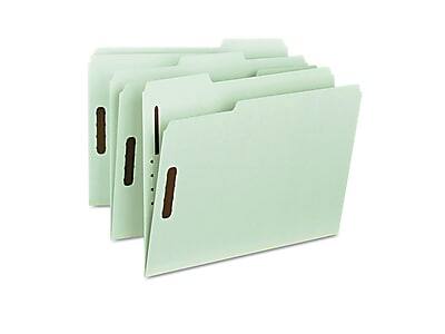 Front. Smead - 100% Recycled Pressboard Classification Folders, Letter Size, Gray/Green, 25/Box (15003) - Gray/Green.