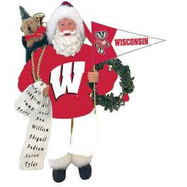 Santa's Workshop - Wisconsin Badgers 12" Santa Figure - Red