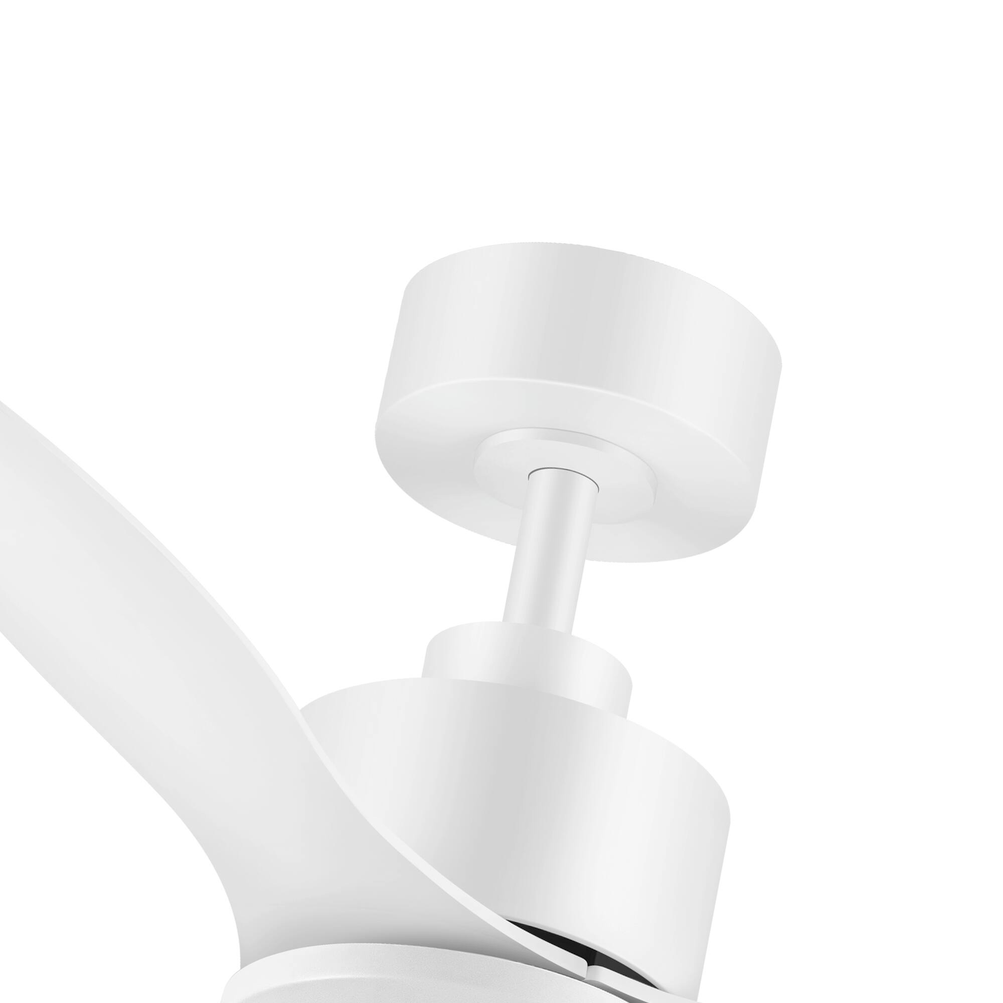 Alt View 6. Breezary - 42" Modern Indoor Ceiling Fan, 3 ABS Blades, 6-Speed DC Motor, Remote Control, Timer, 5'' Downrod, Light/No Light Option - Muted white.