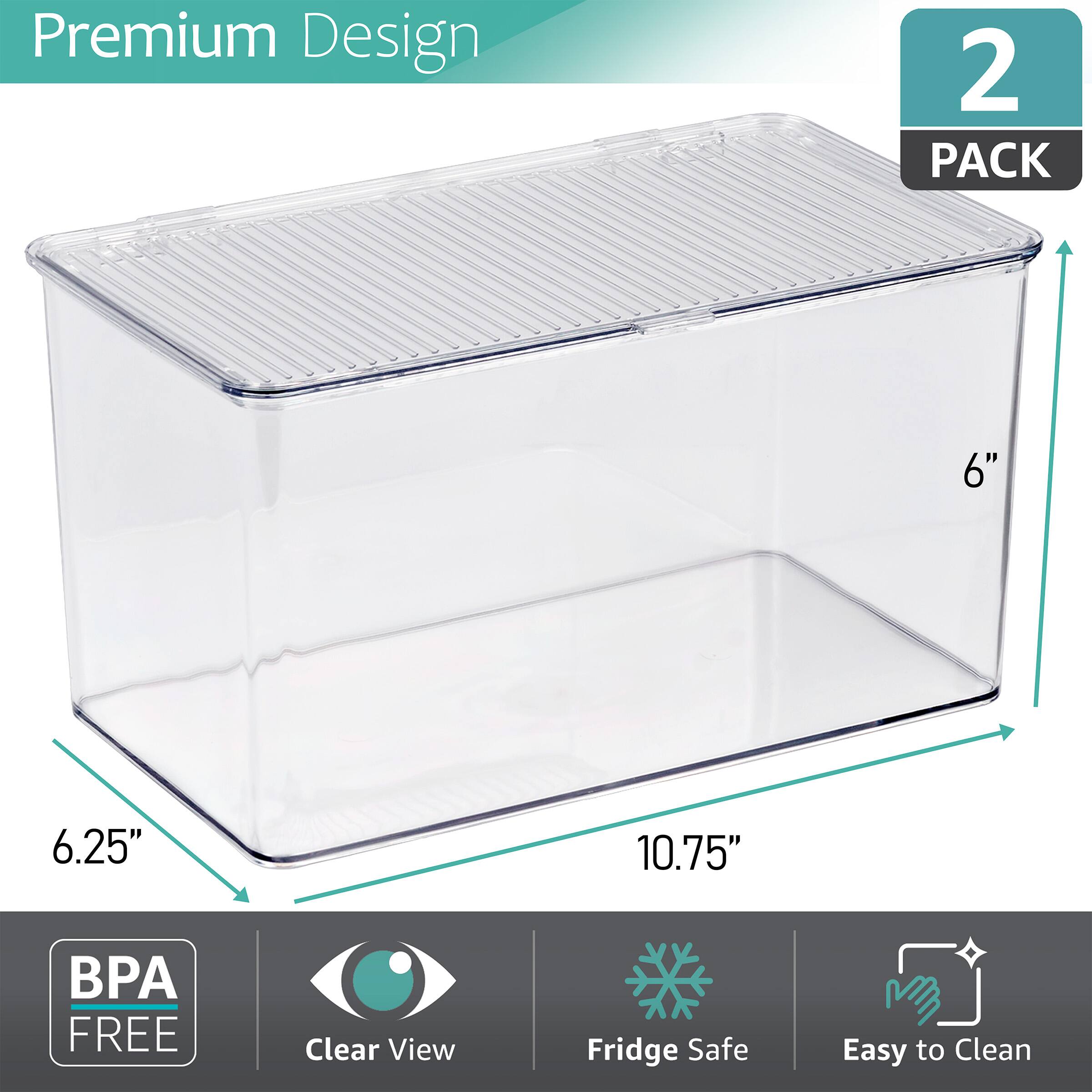 Premium Design  
2 PACK  
6" x 6.25" x 10.75"  
BPA FREE  
Clear View  
Fridge Safe  
Easy to Clean