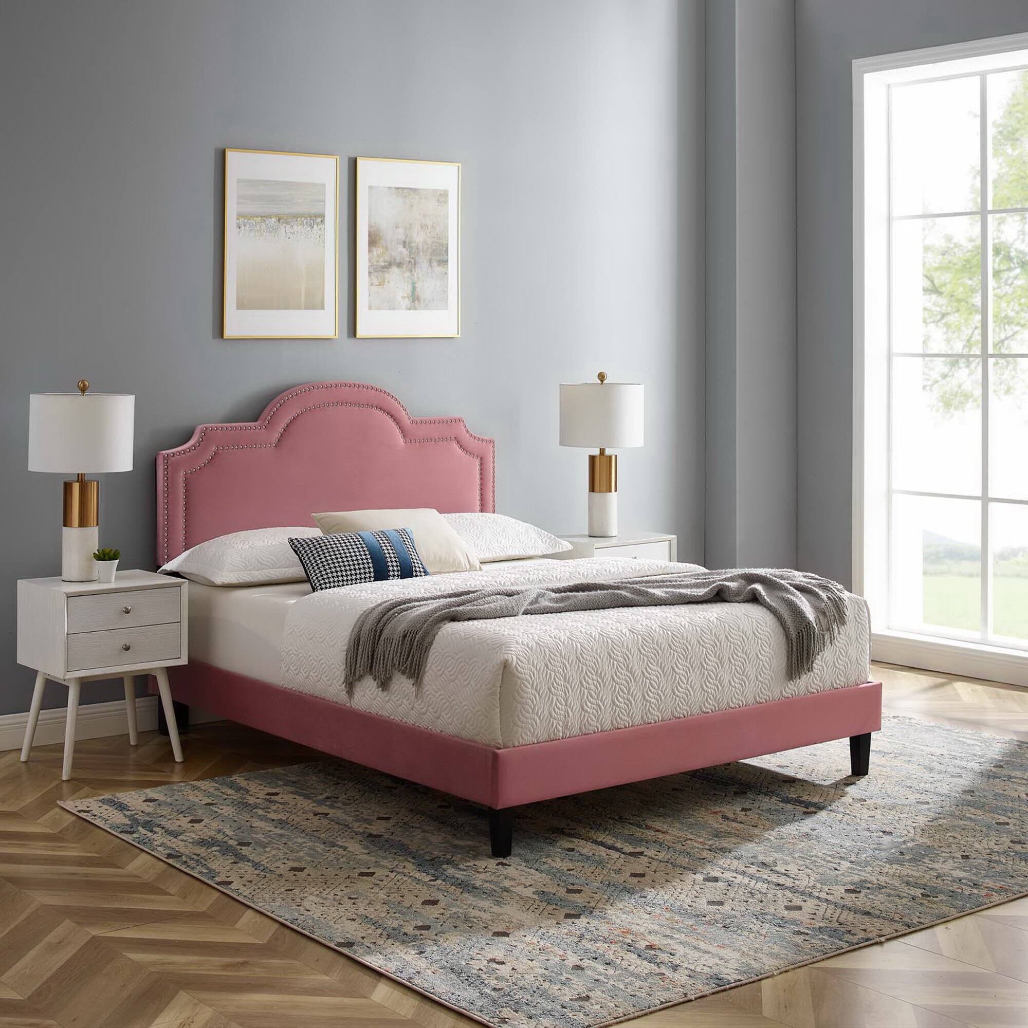 Alt View 5. Modway - Soleil Performance Velvet King Bed - Gray.