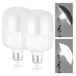 Neewer - 2-Pack 35W E26 LED Bulbs, 3150 Lumens, 5700K, CRI93+, Silent, No Flicker, 350W Equivalent