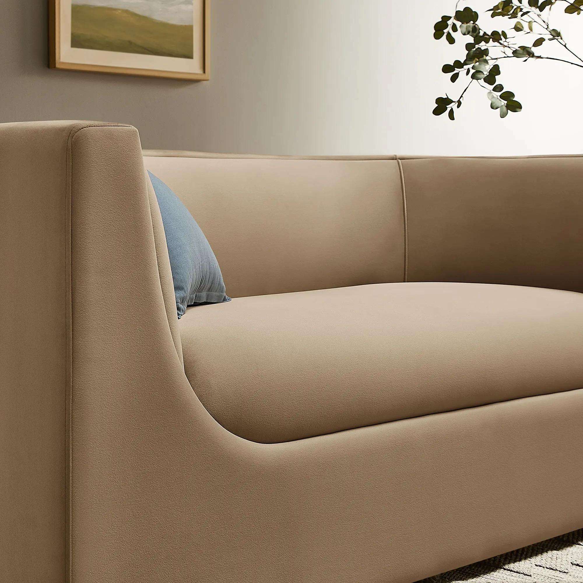 Alt View 9. Modway - Hilda 67" Curved Back Performance Velvet Loveseat by Modway - Taupe.
