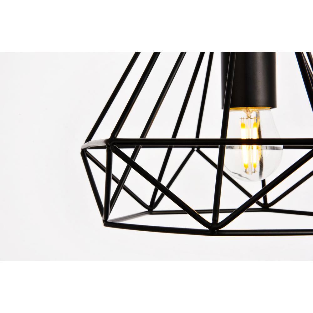 Alt View 1. Living District - Jago Collection Pendant D9.8 H9.8 Lt:1 Black Finish - Black.
