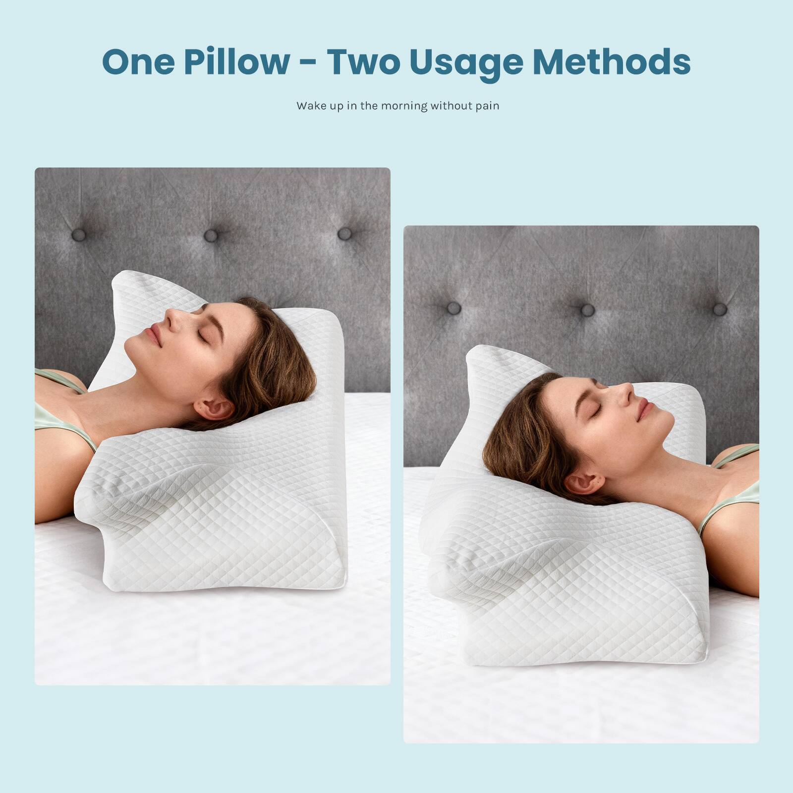 One Pillow - Two Usage Methods  
Wake up in the morning without pain