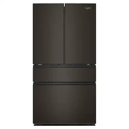 Front. Whirlpool - 36 in. Wide 30 cu. ft. Family-Sized Capacity French Door Refrigerator with Flexible Temperature Drawer - Print Resist Blk Stnlss.