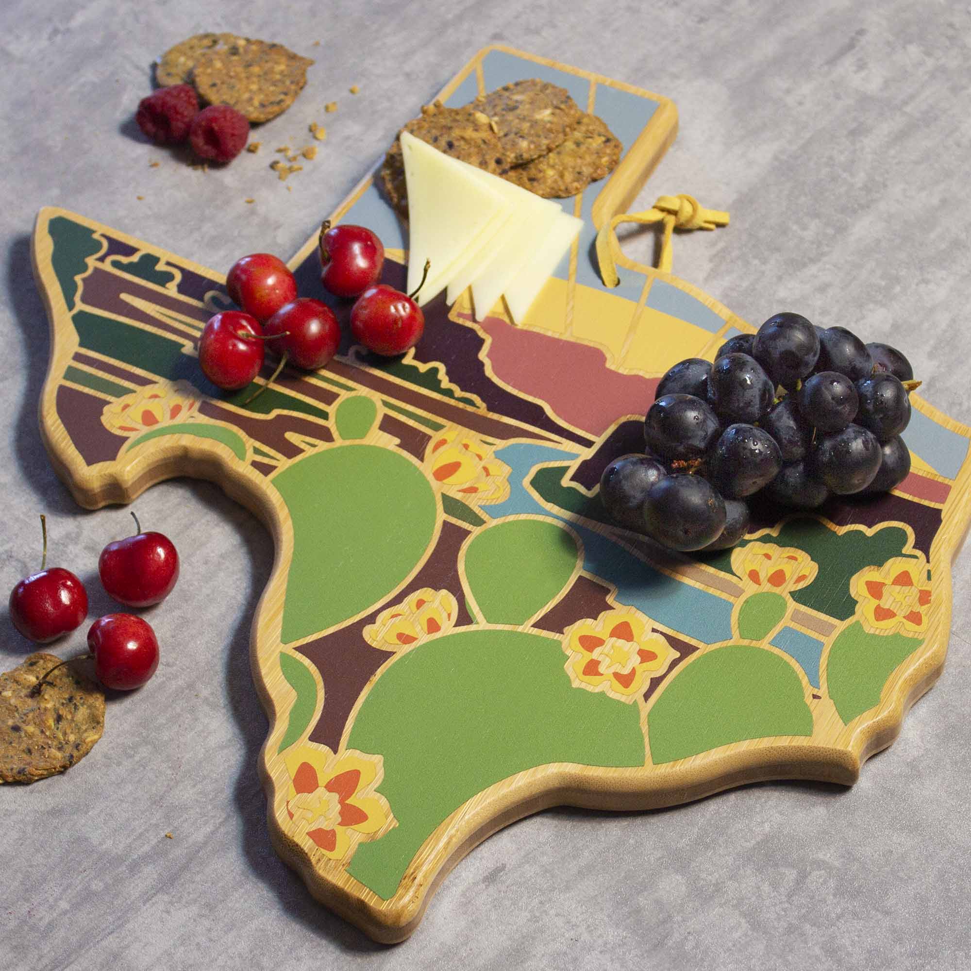 Left. Totally Bamboo - Texas Cutting Board with Artwork by Summer Stokes.