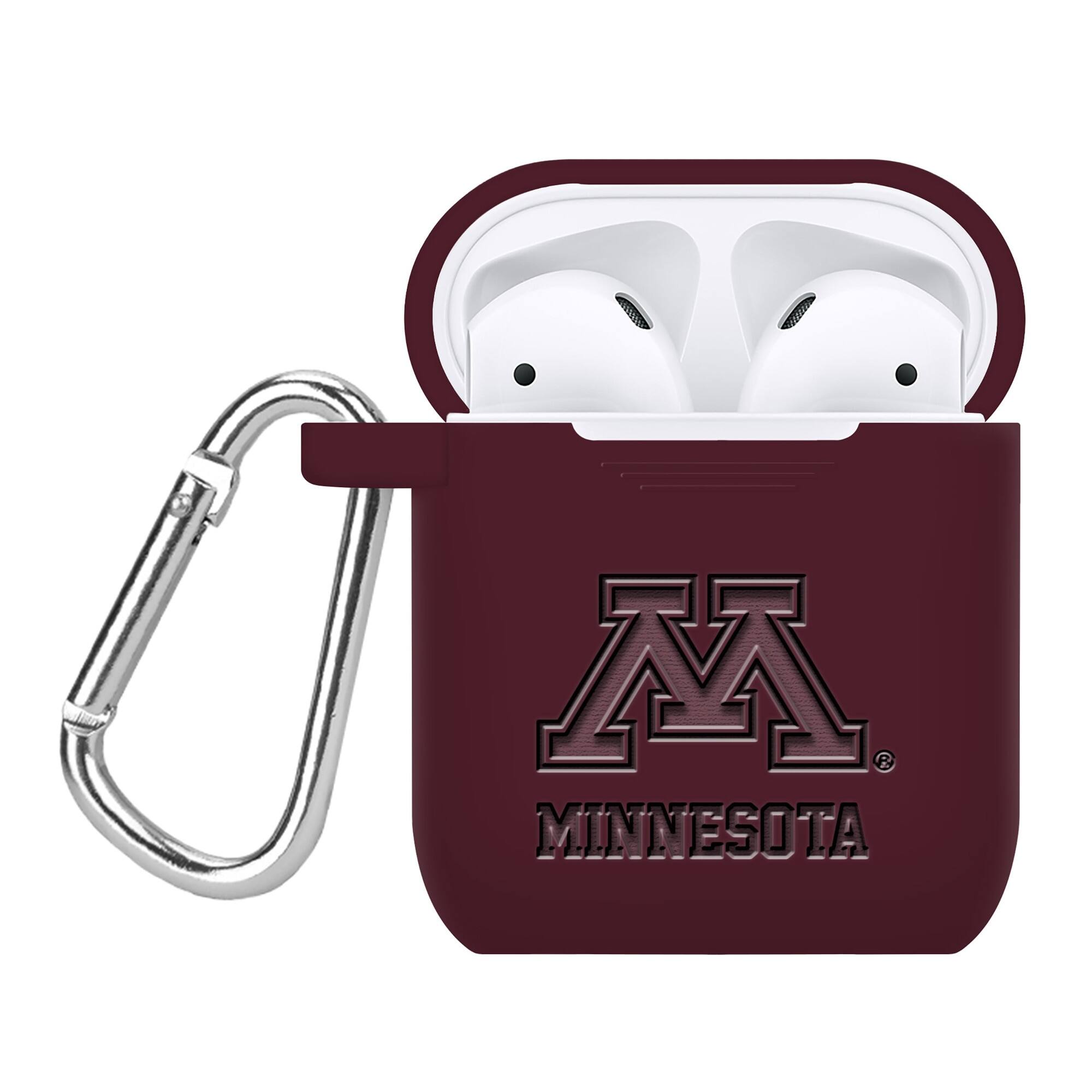 Front. Affinity Bands - Minnesota Golden Gophers Debossed Silicone AirPods Case Cover - No Size - Multicolor.