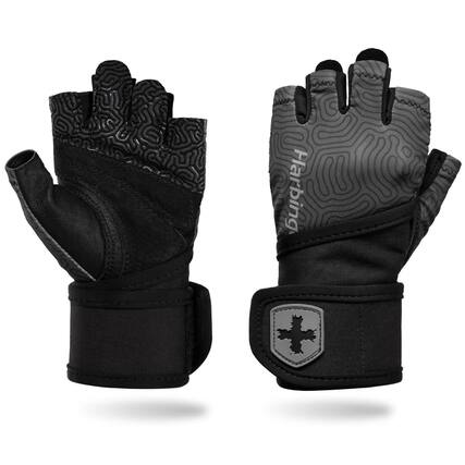 Front. Harbinger - Harbinger Women's Pro Wrist Wrap Gloves 3.0 - Carbon - Small - Carbon.