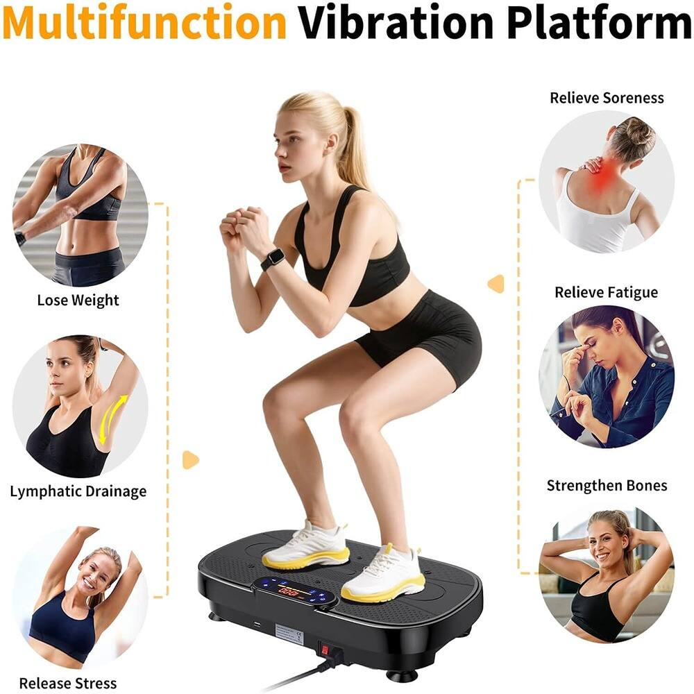 Multifunction Vibration Platform

- Lose Weight
- Relieve Soreness
- Relieve Fatigue
- Strengthen Bones
- Lymphatic Drainage
- Release Stress