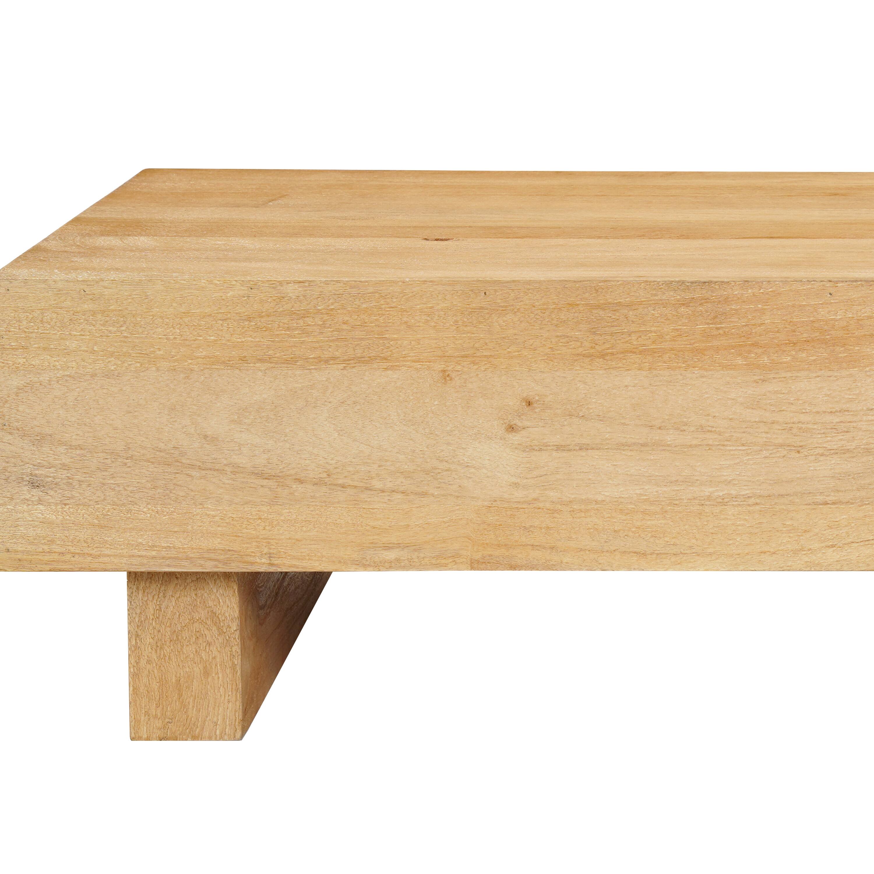 Alt View 5. Manhattan Lane - Elias Coffee Table | 42" Rectangular Top | Wood Sustainably Harvested - Natural Brown.