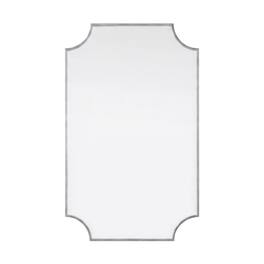 Elegant Kitchen and Bath - Notched Metal Mirror 24x42 inch - Silver