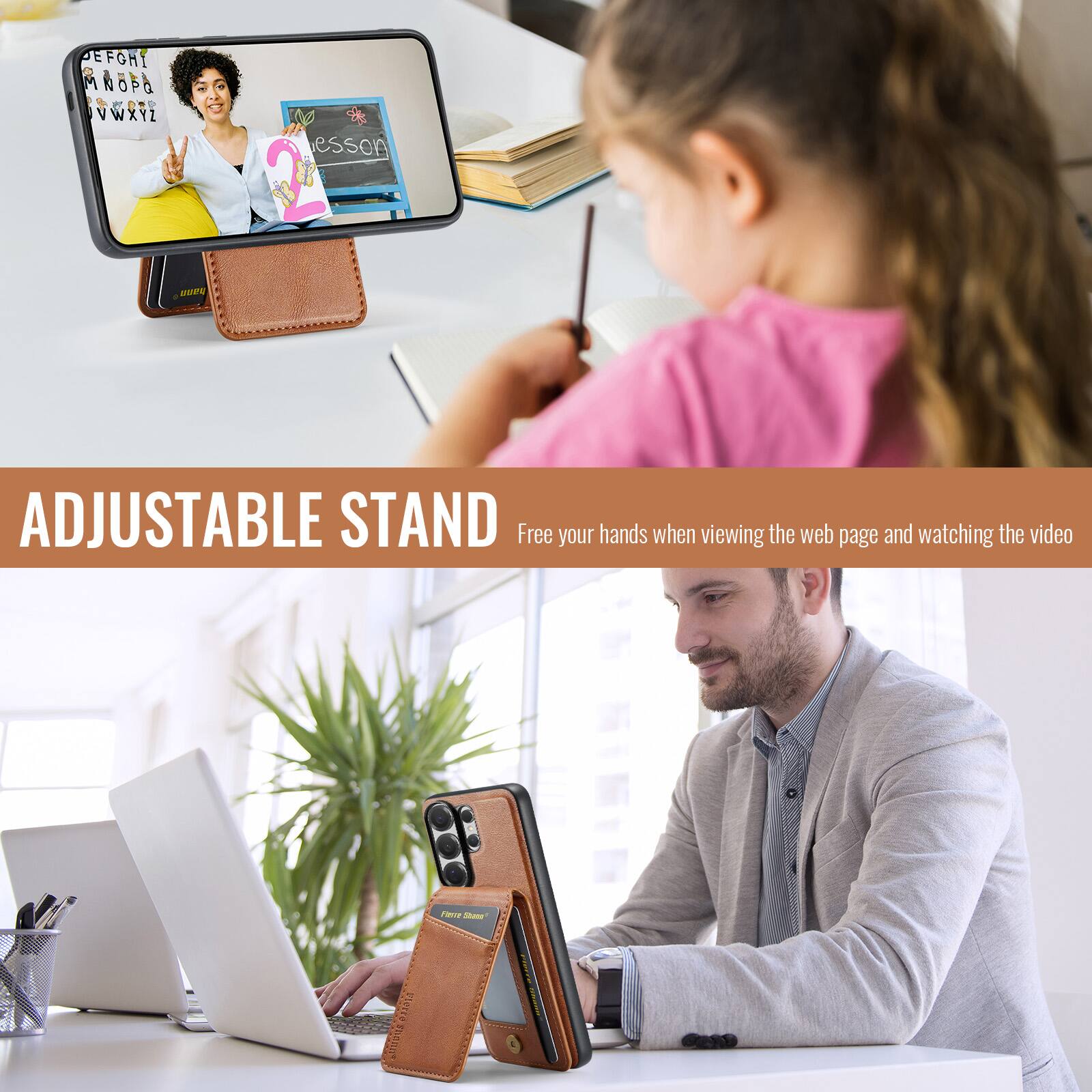ADJUSTABLE STAND  
Free your hands when viewing the web page and watching the video