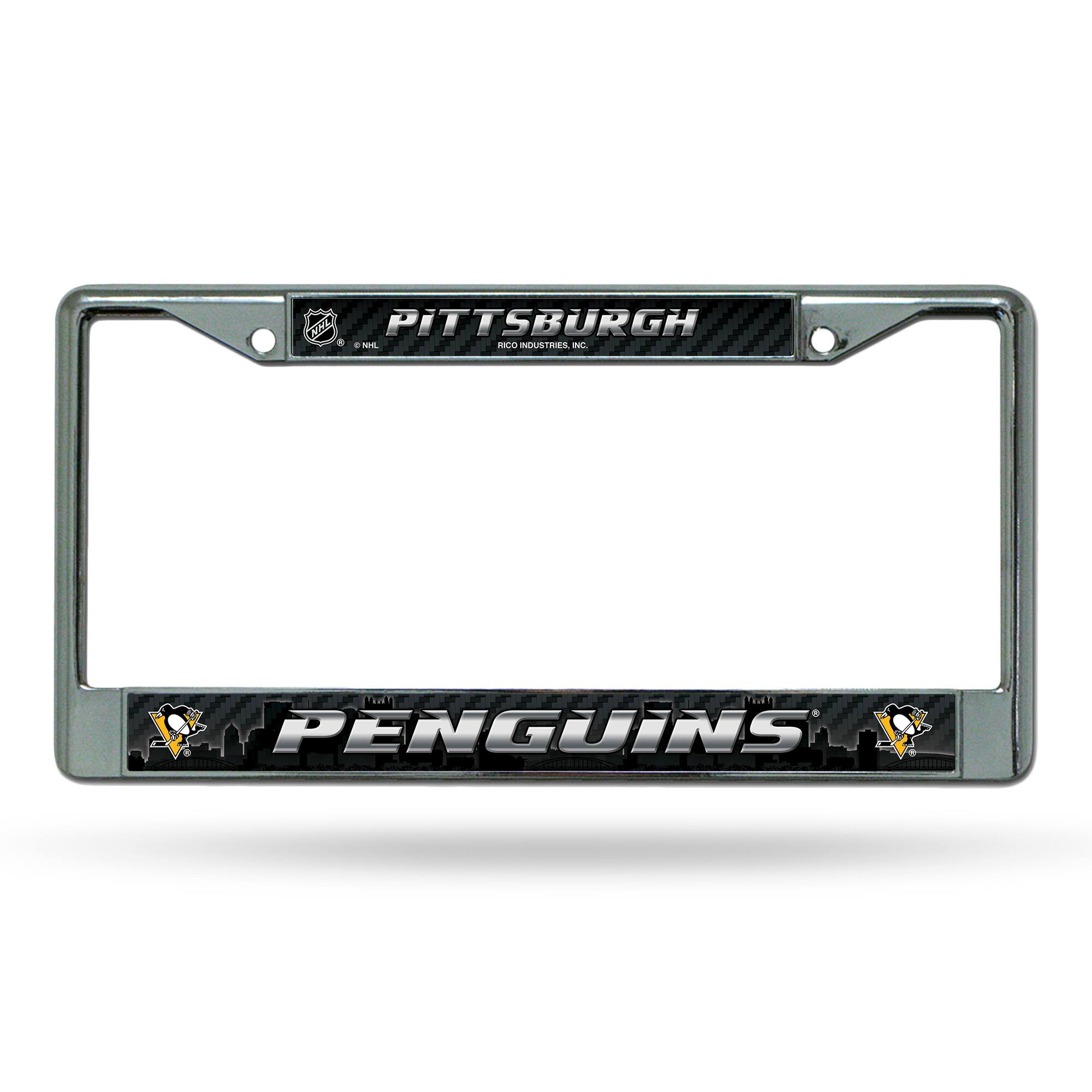 Pittsburgh Penguins NHL Chrome Metal License Plate Frame