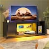 Front. Bestier - Bestier 57" Gaming TV Stand with Adjustable Shelves LED-Lit TV Console for 65-Inch TVs with Cabinet Storage - Black.