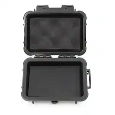 Front. CASEMATIX - Waterproof Hard Shell Case for Portable SSDs, External Hard Drives & Game Drives Up to 5.25 x 3.5 x 1.25 Inches - Black.