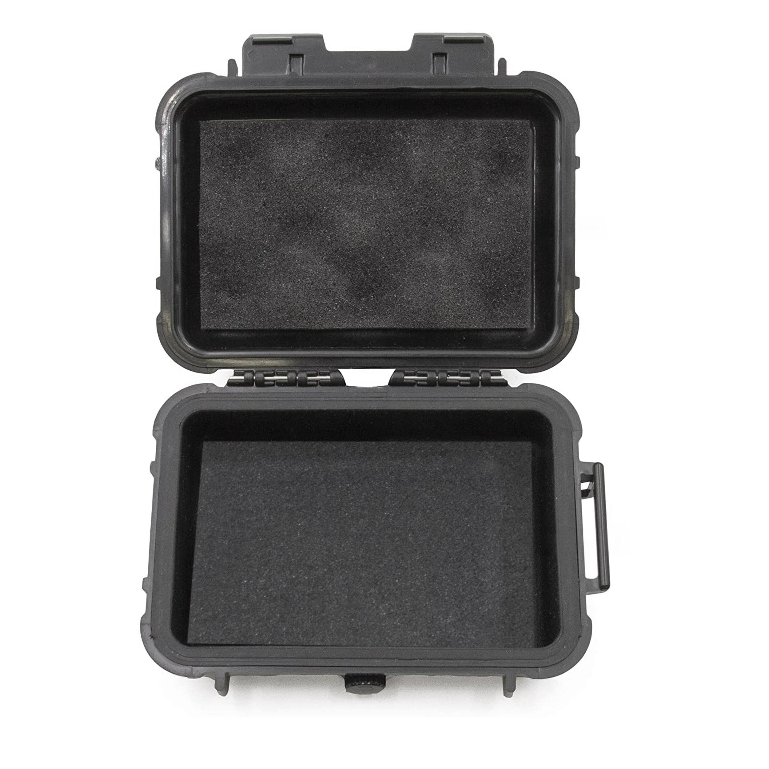 Front. CASEMATIX - Waterproof Hard Shell Case for Portable SSDs, External Hard Drives & Game Drives Up to 5.25 x 3.5 x 1.25 Inches - Black.