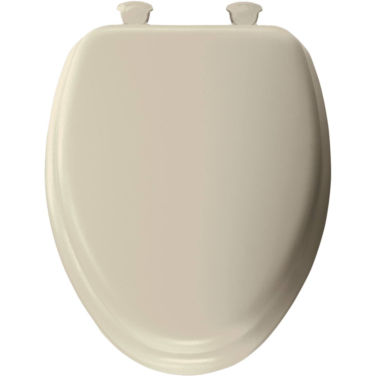 Angle. BEMIS - Mayfair Elongated Cushioned Vinyl Soft Toilet Seat in Bone with STA-TITE Seat Fastening System and EasyClean Hinge - Bone.