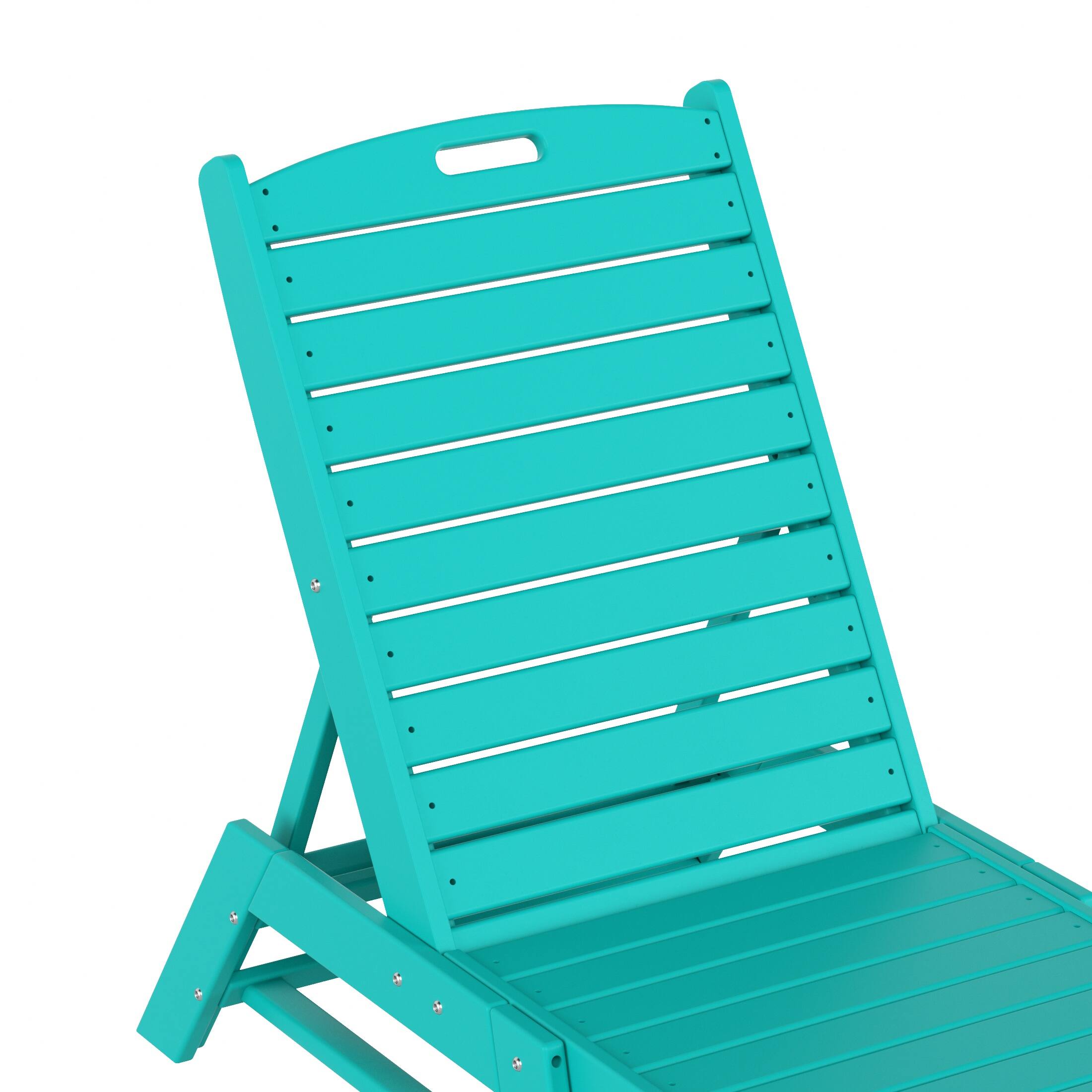 Alt View 6. WestinTrends - WestinTrends Malibu Poly Reclining Outdoor Patio Chaise Lounge Chair Adjustable - Turquoise.