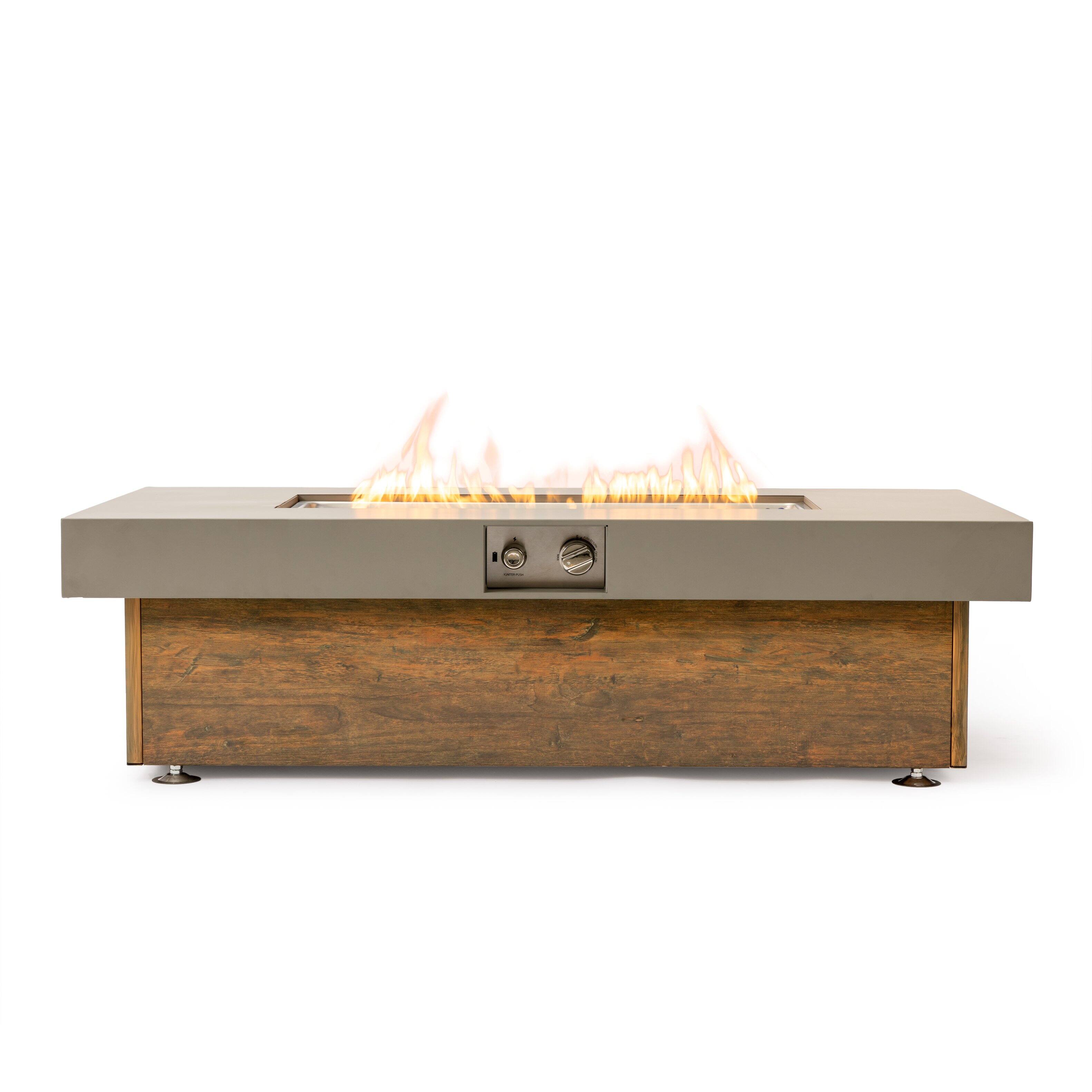 Alt View 4. PexFix - 48" Propane Fire Pit Table, 50,000 BTU Outdoor Heater with Wood Grain Finish & Cover for Patio - Brown.