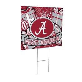 Evergreen Enterprises - Alabama Crimson Tide 24" x 18" Happy Holidays Christmas Outdoor Staked Yard Sign - Multicolor