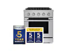 Hauslane - HausPro 30 in. 4 Burners (20,000 BTU) Freestanding Gas Range Range - Stainless Steel
