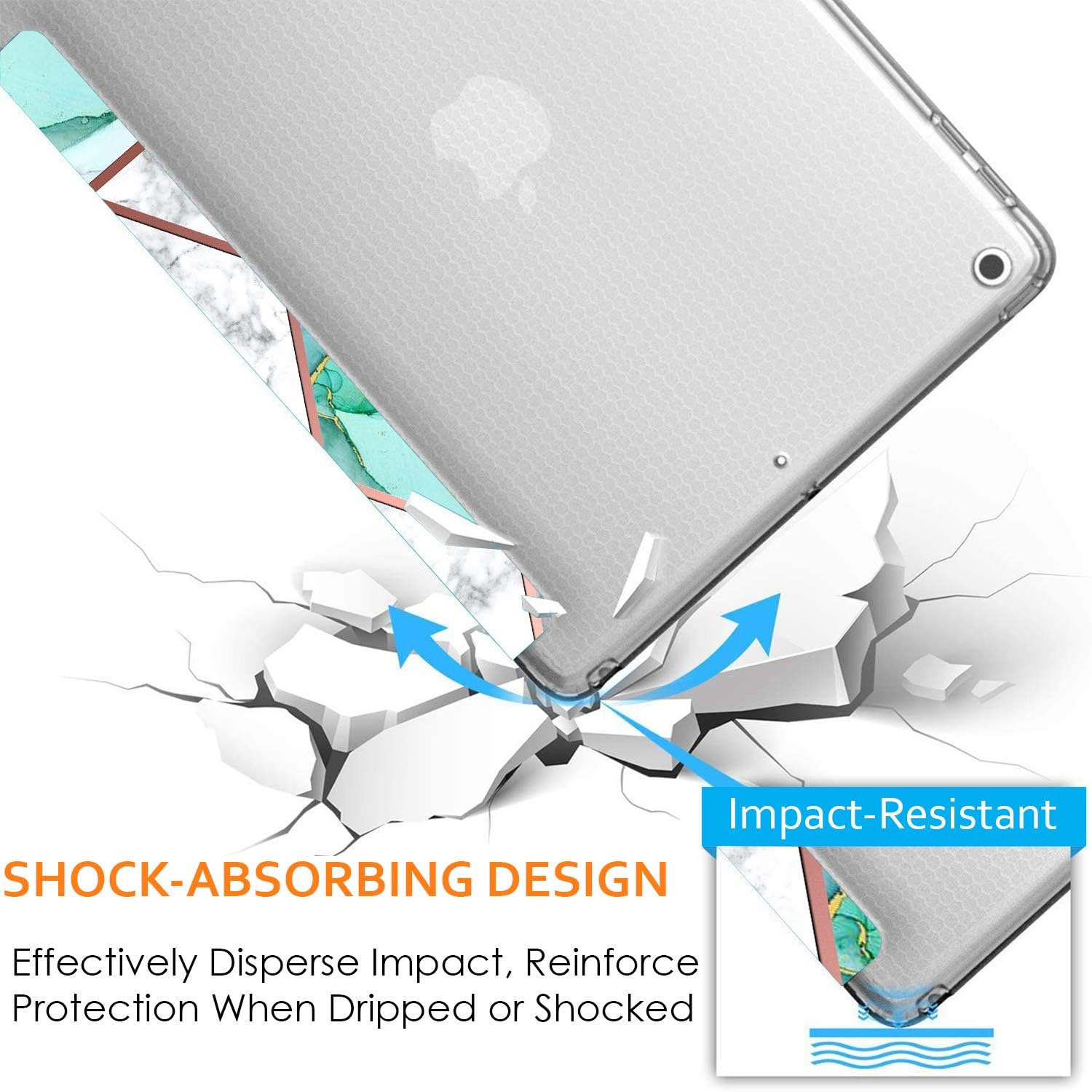 DuraSafe Cases iPad 5th Gen 9.7 inch 2017 Trifold TPU Smart Case A1822 ...