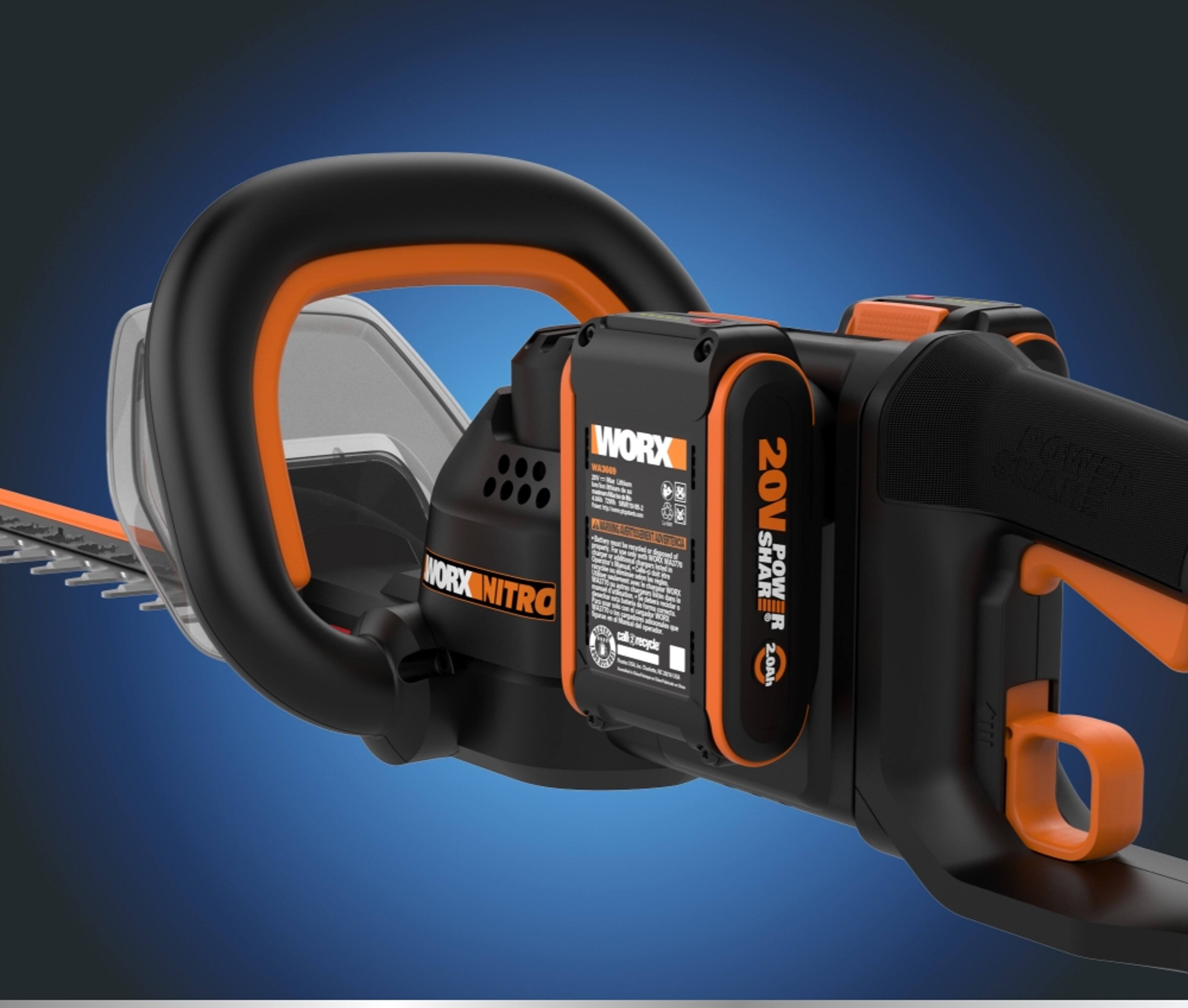 Alt View 13. WORX - 40V 24" Cordless Hedge Trimmer (2 x 2.0 Ah Batteries & 1 x Charger) - Black.