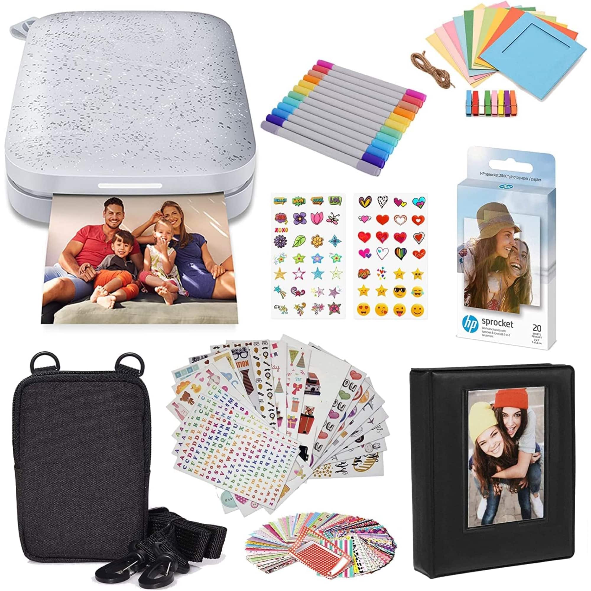 HP - Sprocket Portable 2x3 Instant Photo Printer, Photo Paper & Accesories Starter Bundle - Luna Pearl