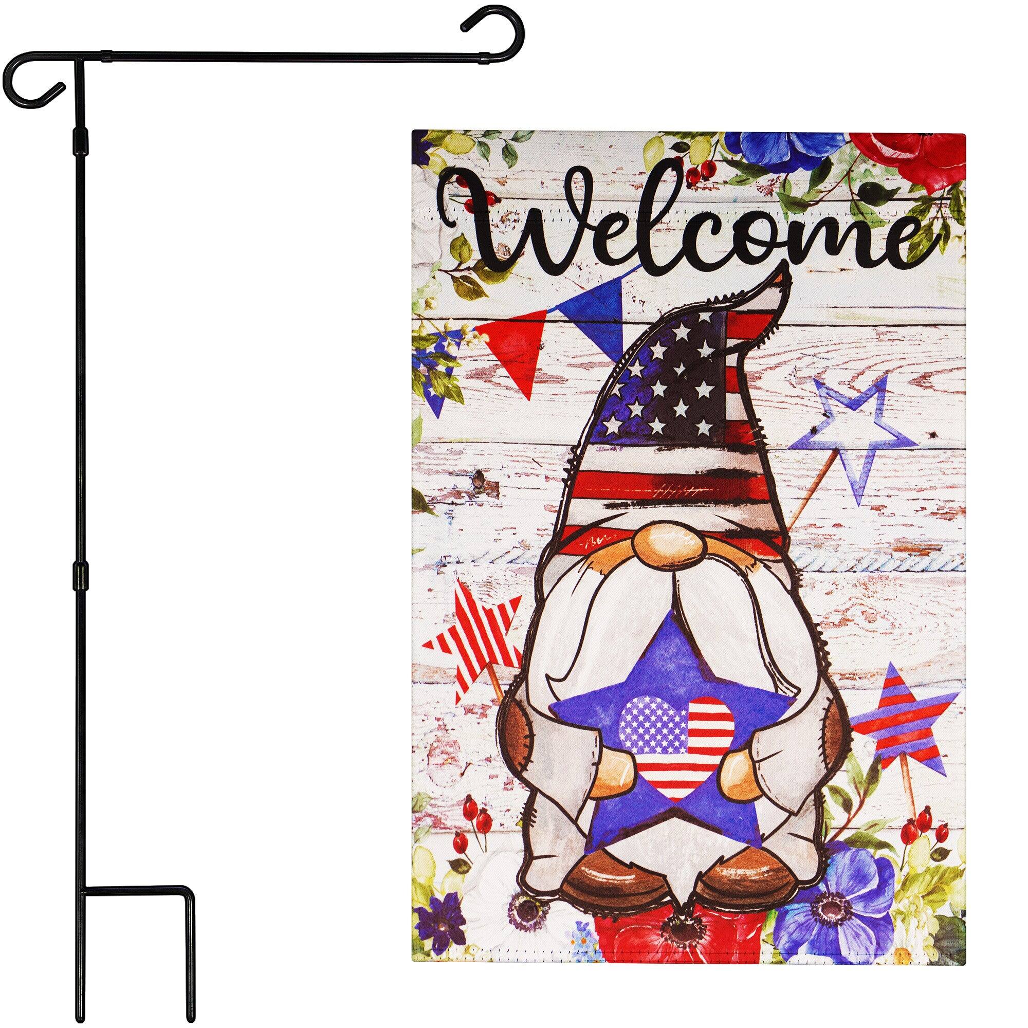 Front. G128 - Garden Flag Stand with 12 x 18 in Double-Sided Blockout Flag, 36 x 16 in Stand. - Assorted Colors.