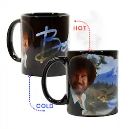 Surreal Entertainment - Bob Ross Exclusive Color Change Ceramic Coffee Mug 12 ounces - White