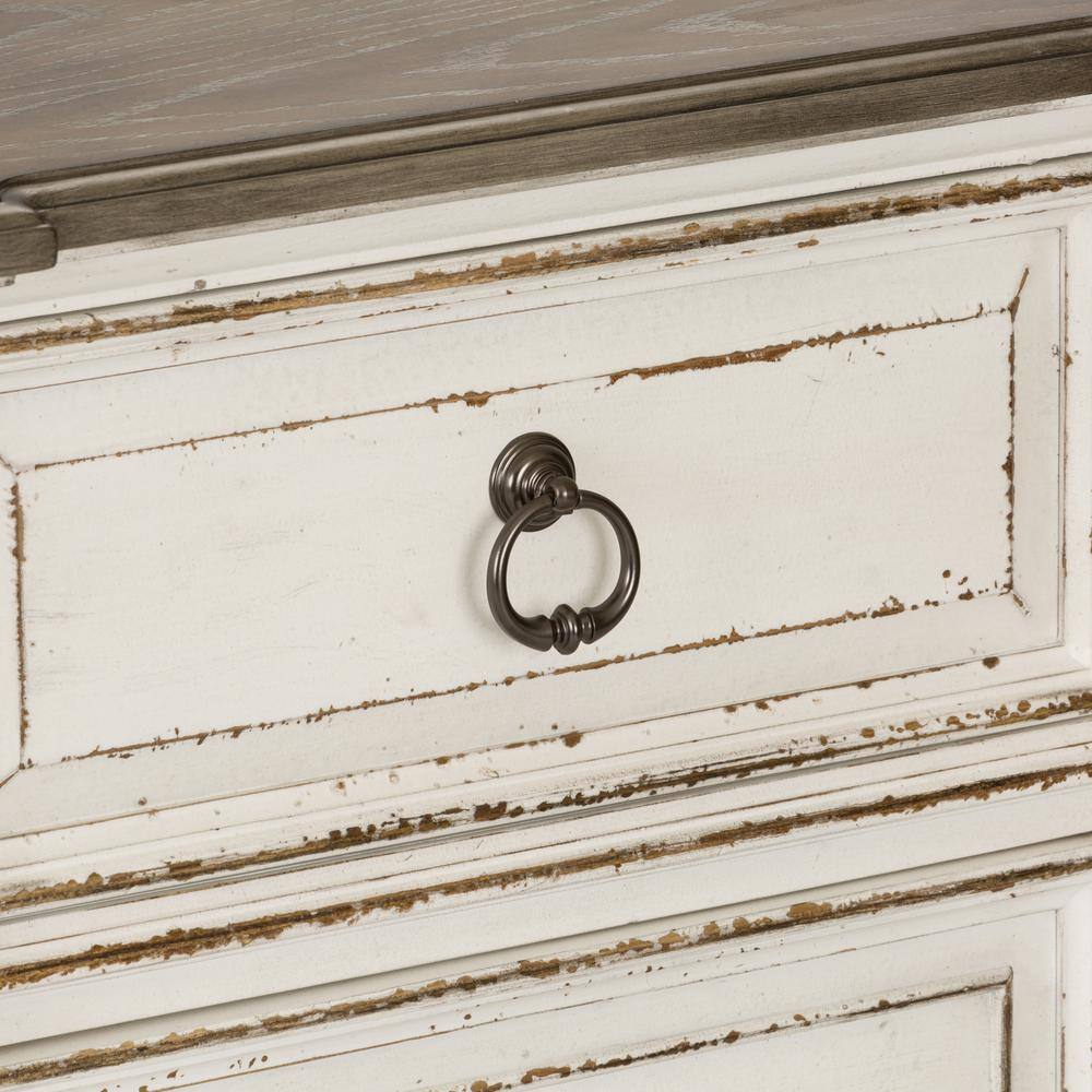 Alt View 9. Liberty Furniture Industries - Abbey Park 2 Drawer Night Stand w/ Charging Station in Antique White - White.