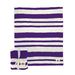 Logo Brands - Los Angeles Lakers 50" x 60" Cable-Knit Throw Blanket - Multicolor