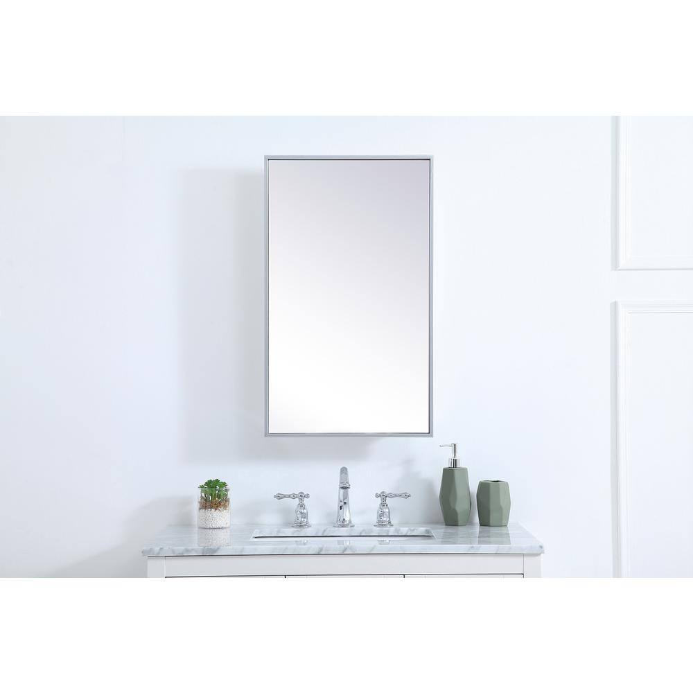 Front. Elegant Decor - Metal mirror medicine cabinet 17 inch x 28 inch in silver - Silver.