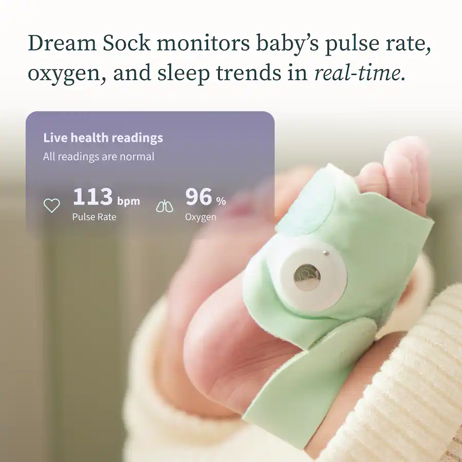 Owlet Dream Sock FDA Cleared Smart Baby Monitor with Live Health