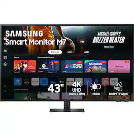Samsung - M70D 43” LED 4K UHD 60Hz 4ms Smart Monitor with HDR 10 (HDMI, USB) - Black